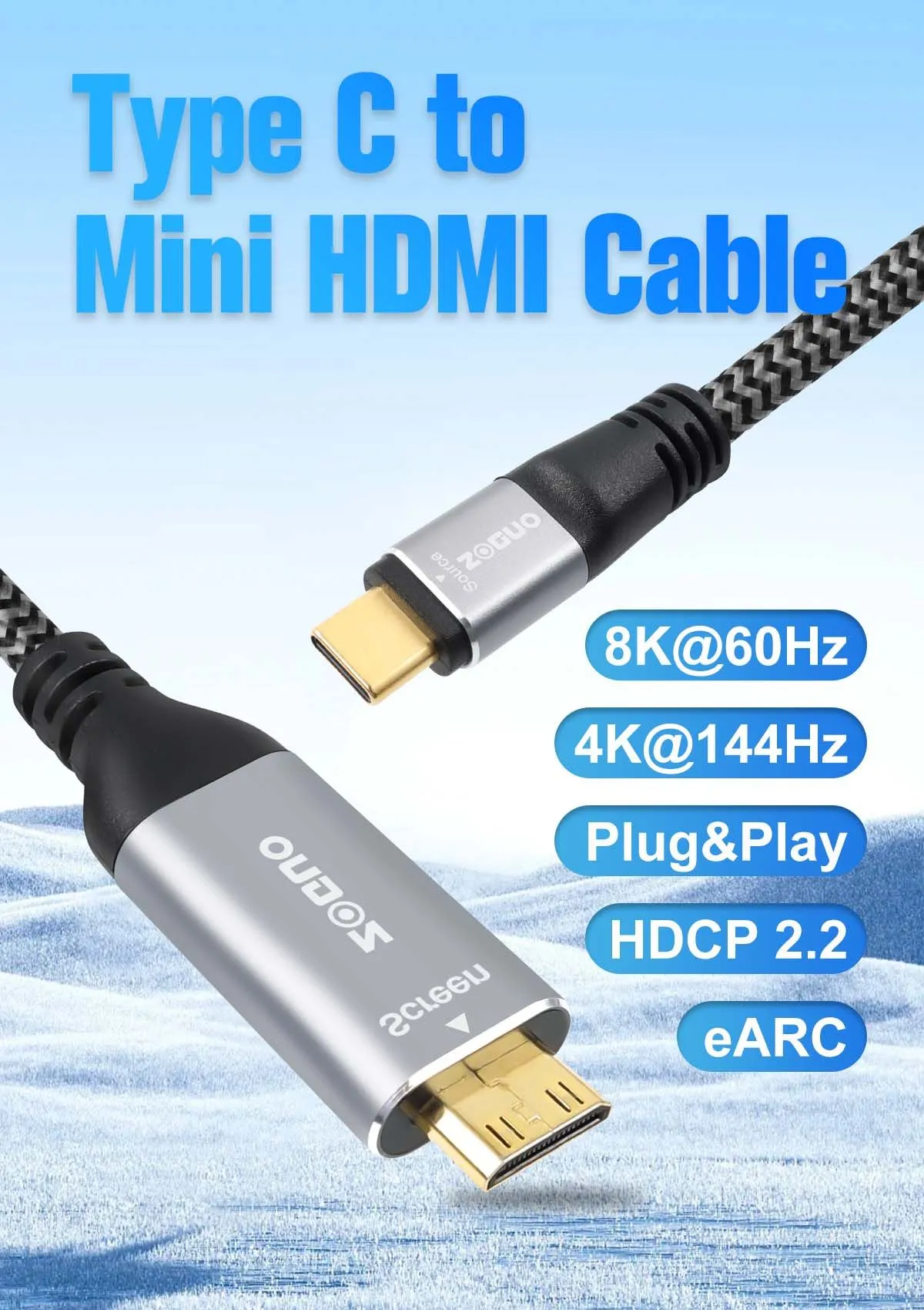 Mini HDMI TO TYPE-C ZGMH01-6