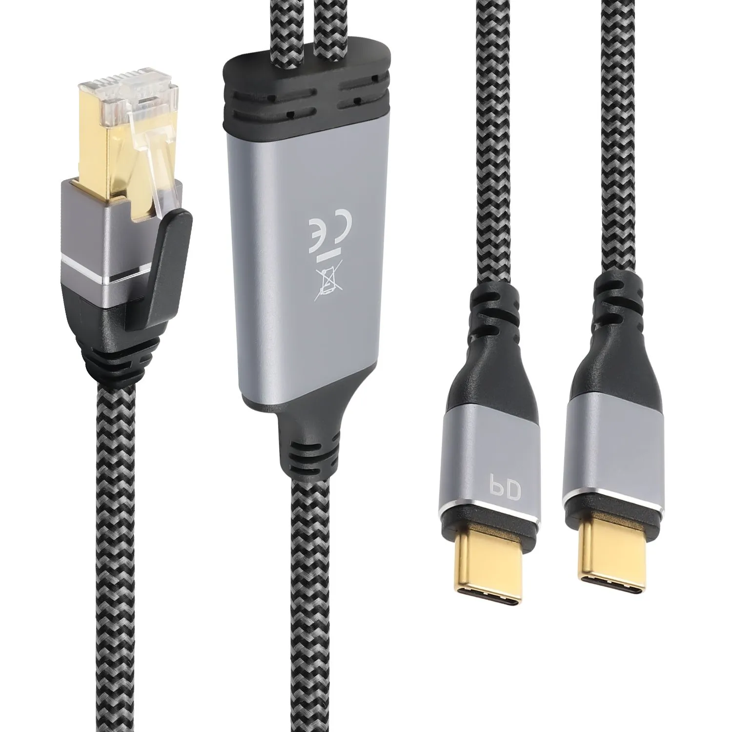 RJ45 to Type C+ Type C2